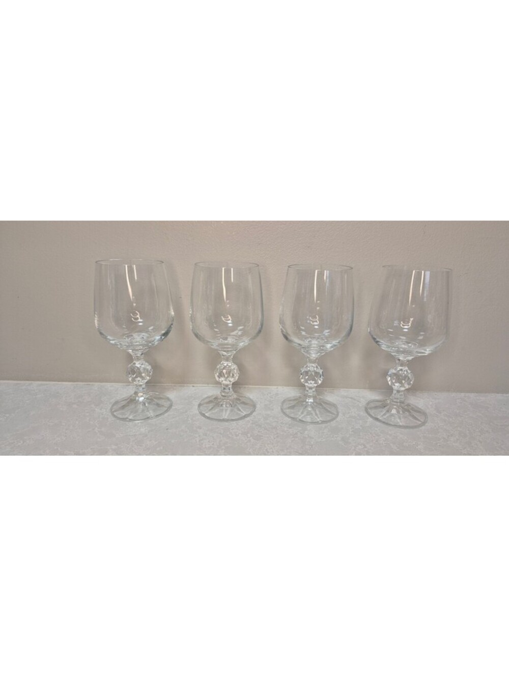 Vintage Bohemia Crystal Claudia Goblets 8.25oz - set of 4